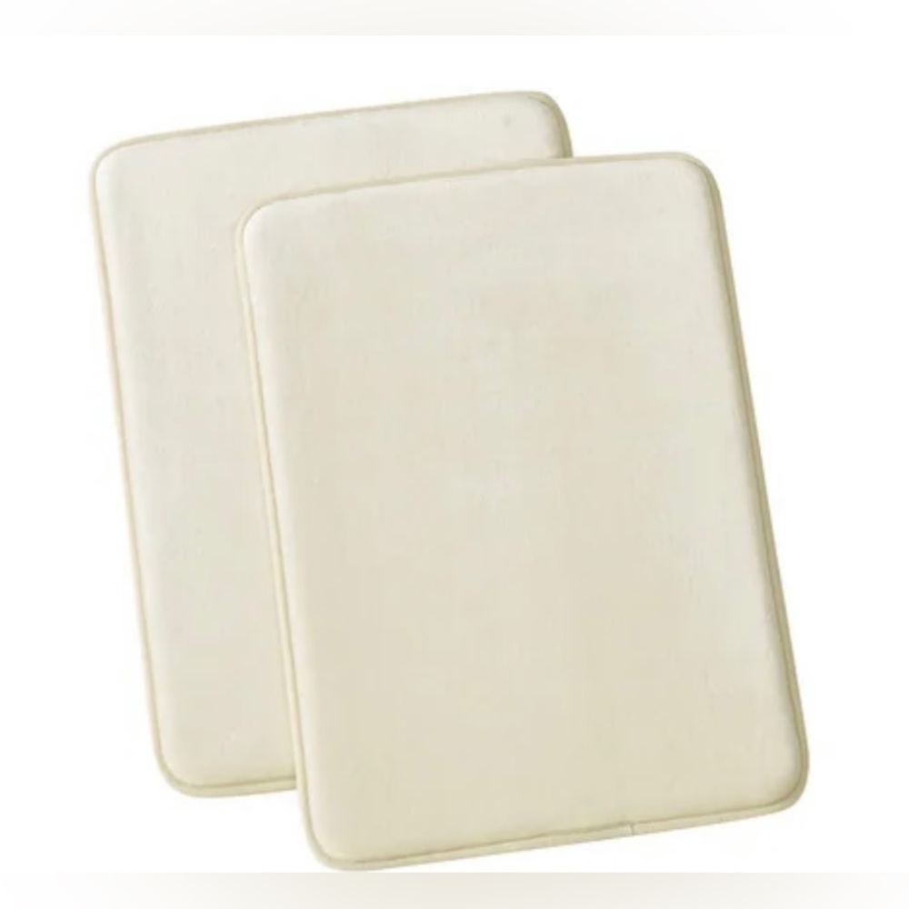 Royal Velvet Signature Solid Memory Foam Set of 2 Bath Rug Ivory - Picture 4 of 4